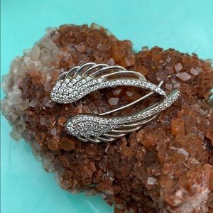 Sterling Silver Cz Wing Ear Crawler Earrings